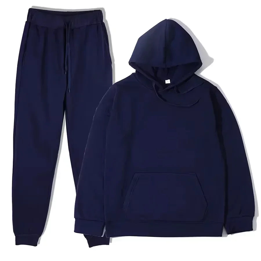 NONECN Winter Tracksuit Women Two Piece Set Hoodie Sweatpants