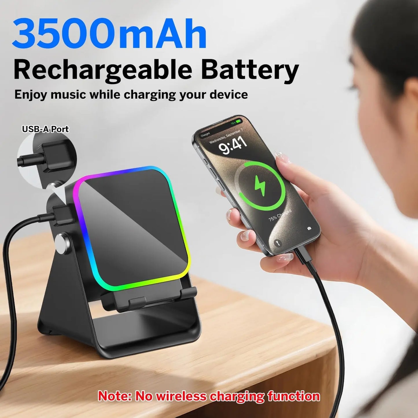 Newmsnr 5-in-1 Wireless Induction Speaker Phone Holder Bluetooth Hifi