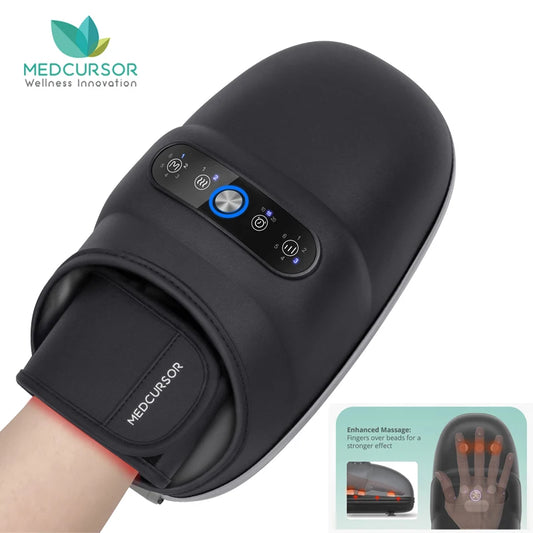 Wireless Electric Hand Massager with Air Compression and Hot Compress for Palm Acupoint Massage and Muscle Relaxation