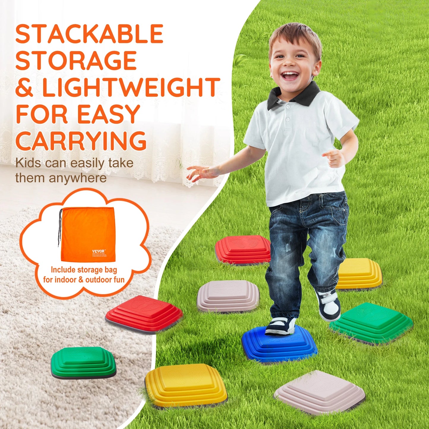 SucceBuy 10Pcs Children Balance Training Stepping Stones