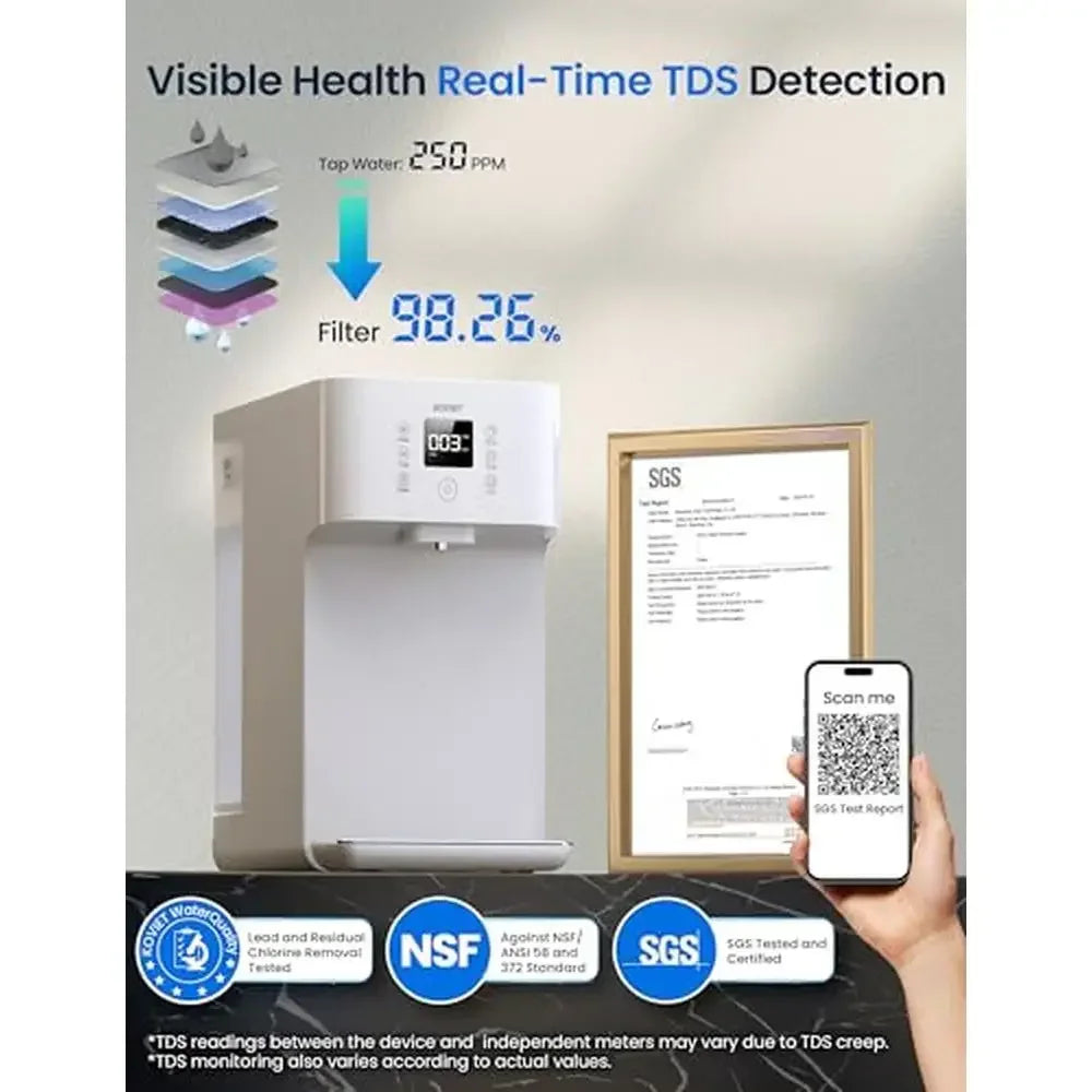 XMSJCN 8 Stage Nano RO Water Filtration System Certified