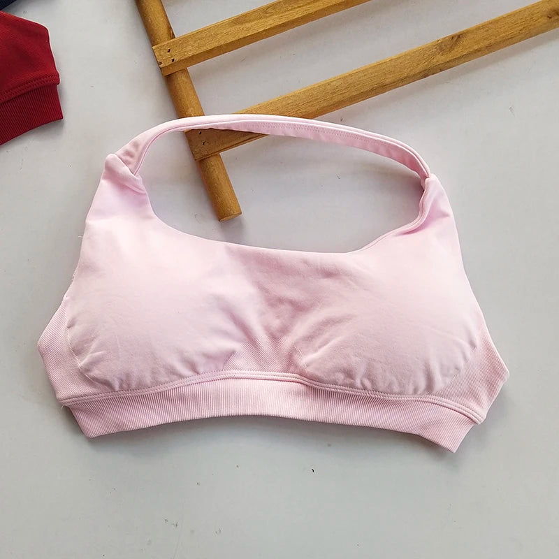 CN No Logo Sports Bra Neck Strap Seamless Open Back