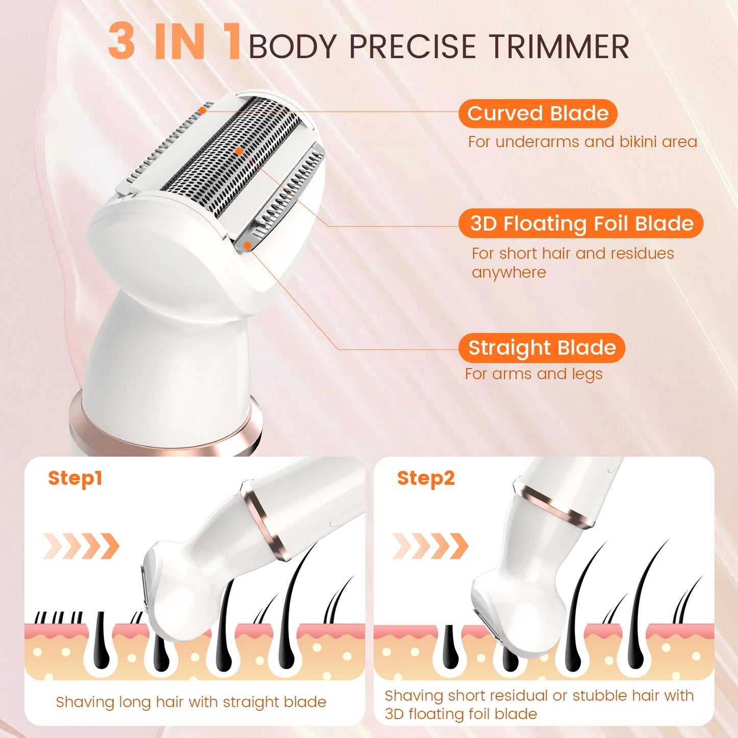 Portable 4 in 1 Electric Razors for Women for Face Nose Eyebrow Beard Mustache Arm Leg Armpit Bikini Women‘s Body Shaver Set