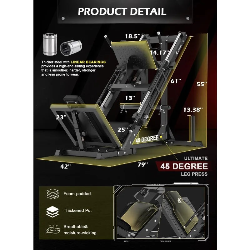 YTYIN Leg Press Hack Squat Machine Two in One SpaceGym