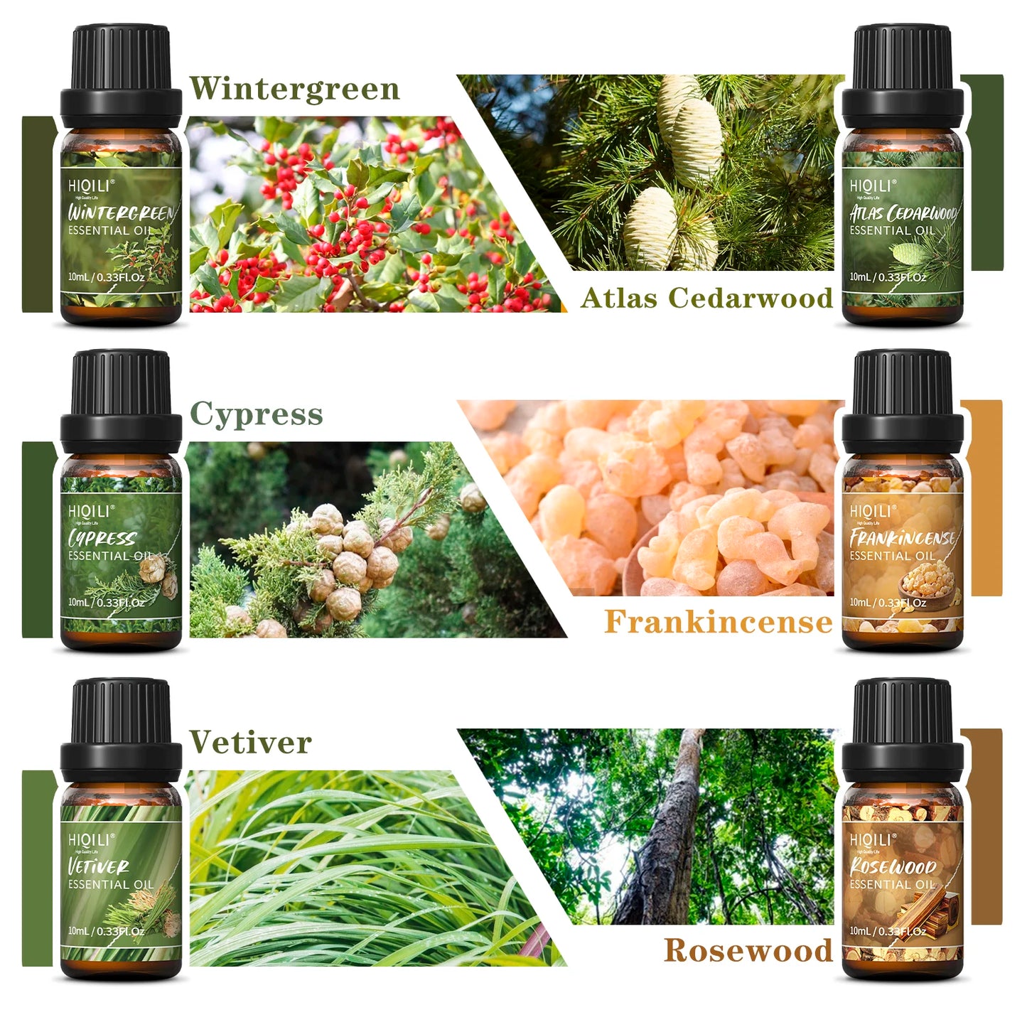 HIQILIE Woody Fragrance Oils Gift Set 6 Pack Assorted