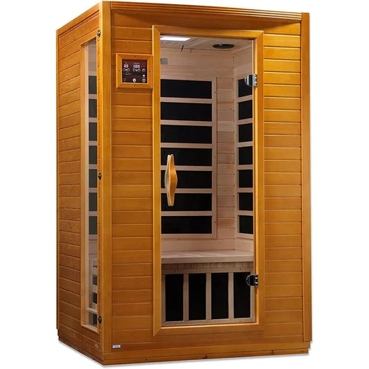 Feature Canadian Hemlock Sauna With Far Infrared Red Light Therapy