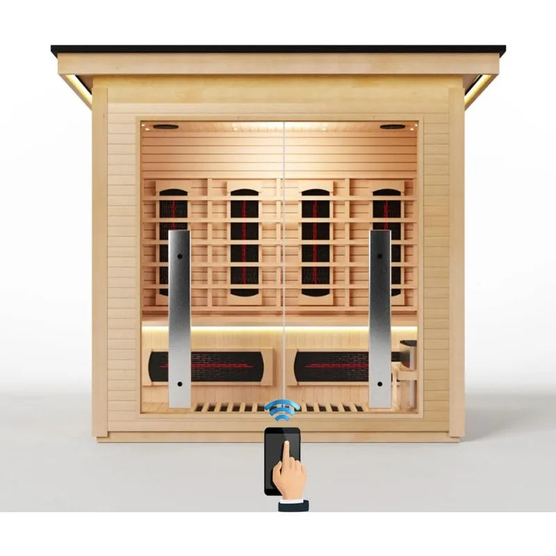Hybrid Wood Sauna 3 To 4 Person Indoor Outdoor Wifi