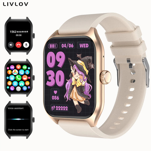 AI Voice Assistant Smart Watch for Men and Women with 1.96 Inch HD Screen Activity Tracker and 100 Plus Sports Sleep Heart Rate Monitor