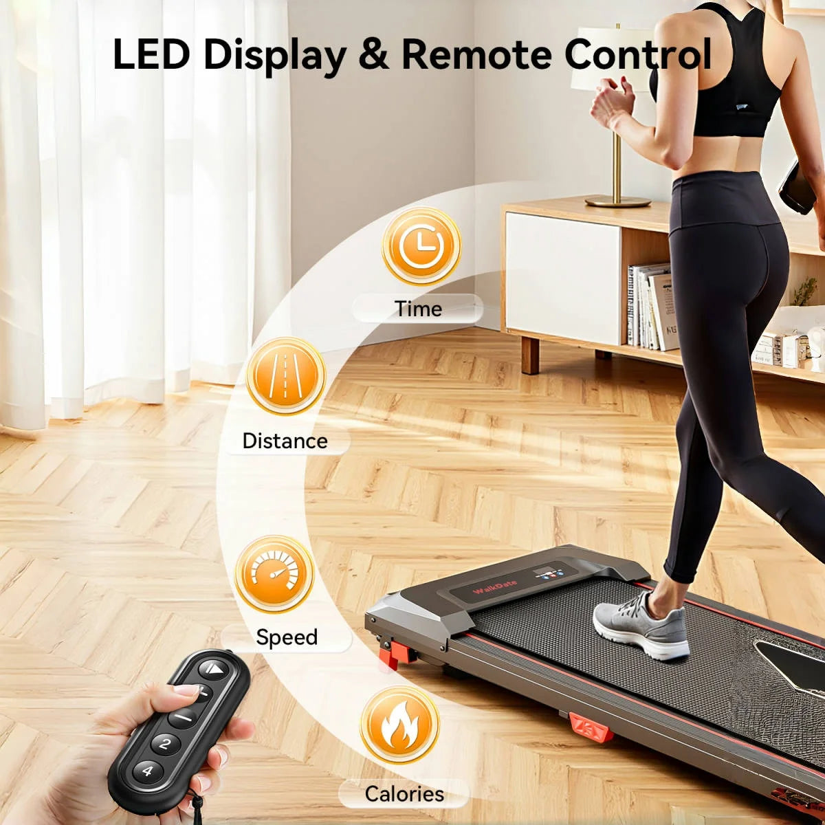 Driving Folding Electric Treadmill Walking Pad With LCD Display