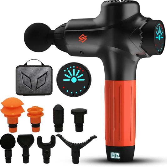 XMSJ Portable Electric Massage Gun 7 Speeds 8 Heads