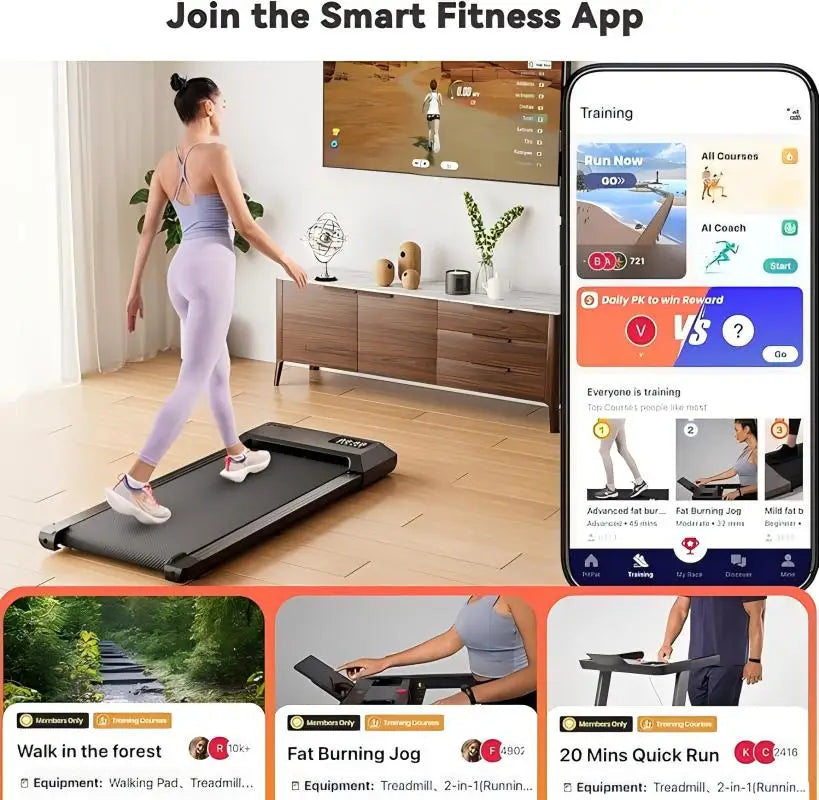 Superun 2in1 Home Office Walking Treadmill With App Remote