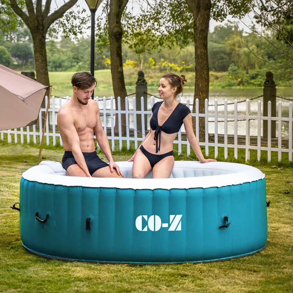 XMSJ Inflatable Hot Tub Portable Spa With 120 Jets Pump