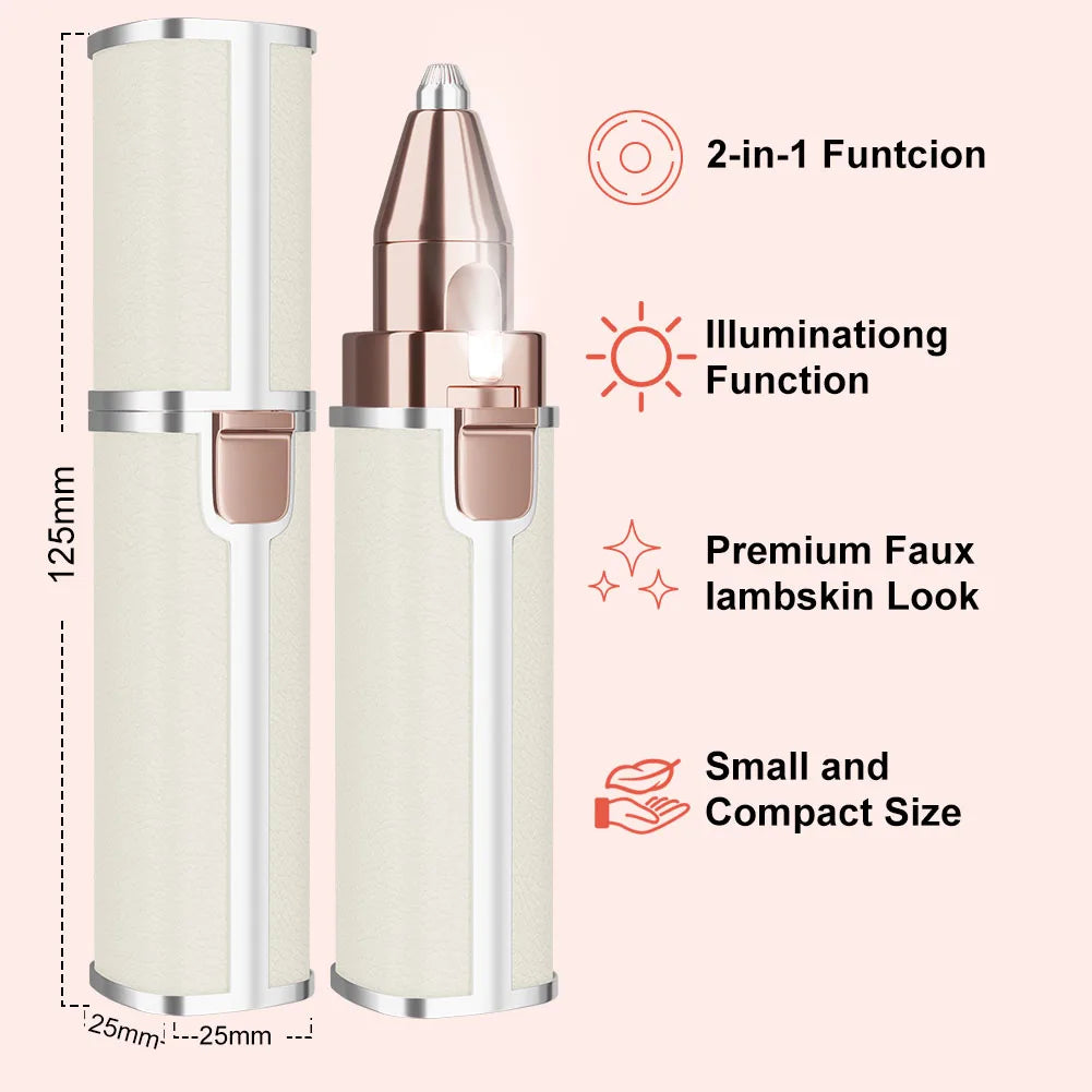 Solimpia 2 In 1 Women Electric Epilator Painless Hair Remover Lady Shaver Eyebrow Shaper Facial Armpit Portable Trimmer