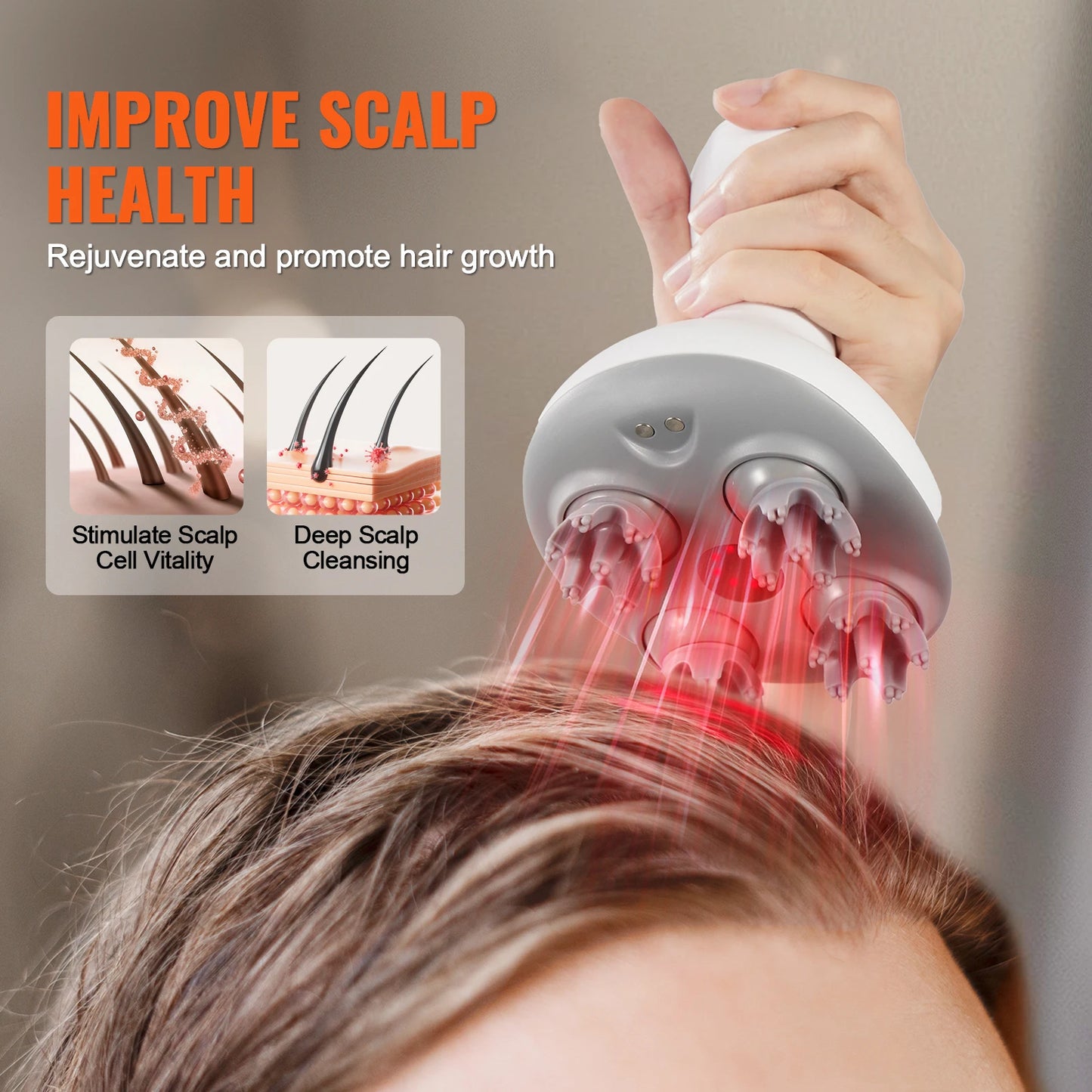 SucceBuy Electric Scalp Massager Rechargeable Head Massager Waterproof