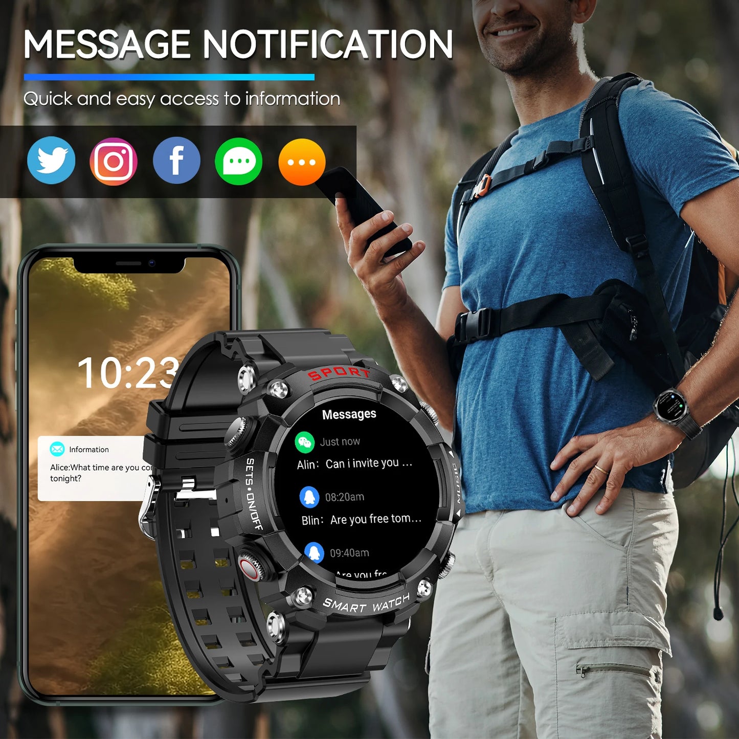LaNikar Smart Watch AMOLED Display Heart Rate Monitoring In-Ear Headphones