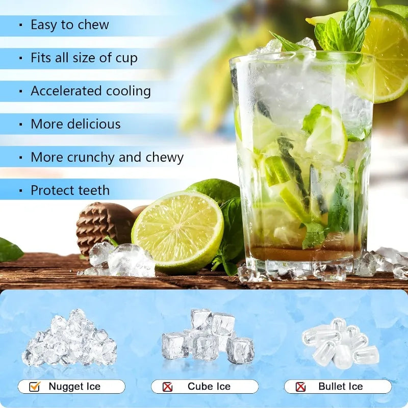 XMSJ Nugget Ice Maker Countertop Portable 36 Lbs 24 Hours