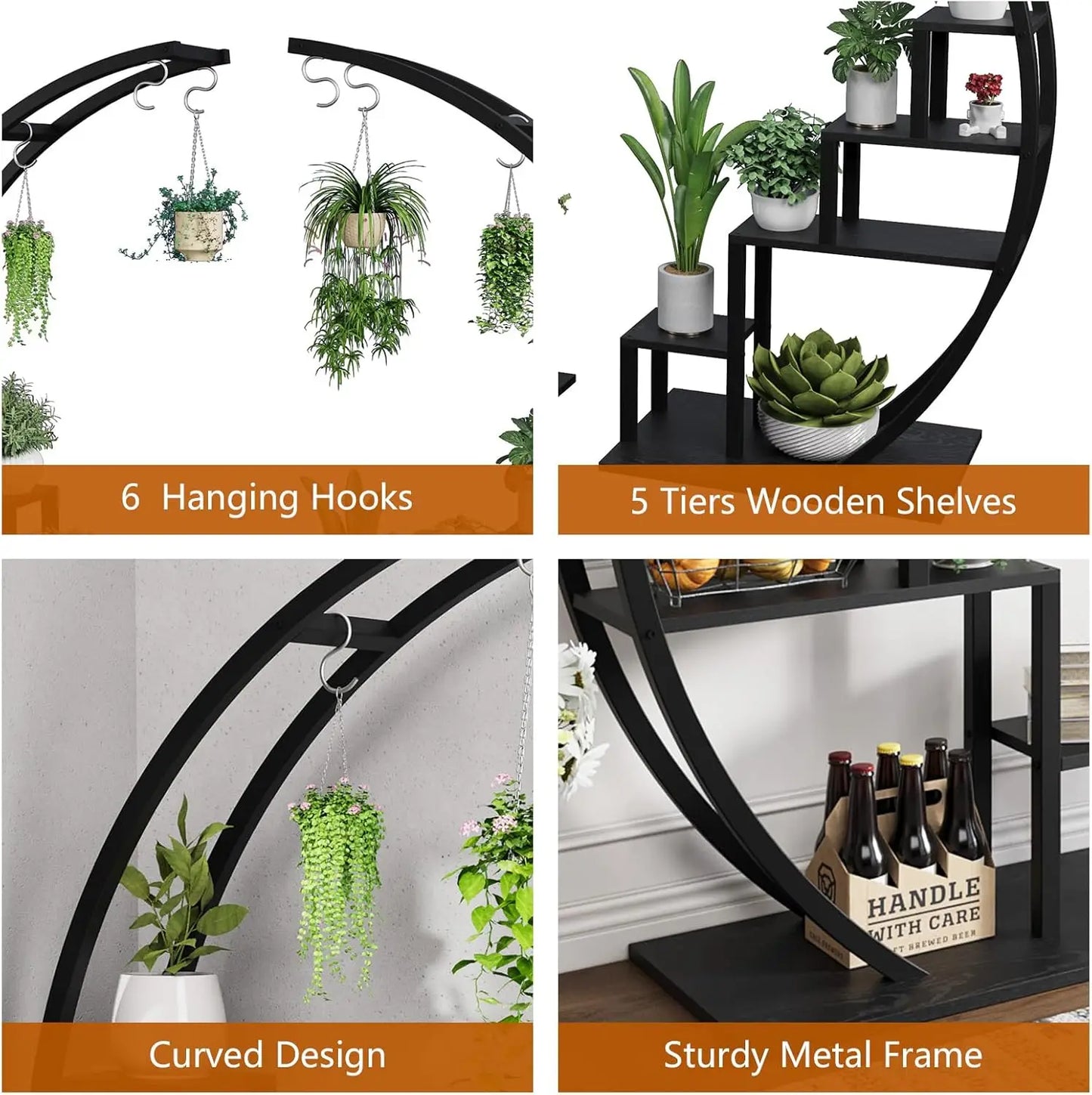 Twister 2pcs 5-Tier Metal Plant Stand Set