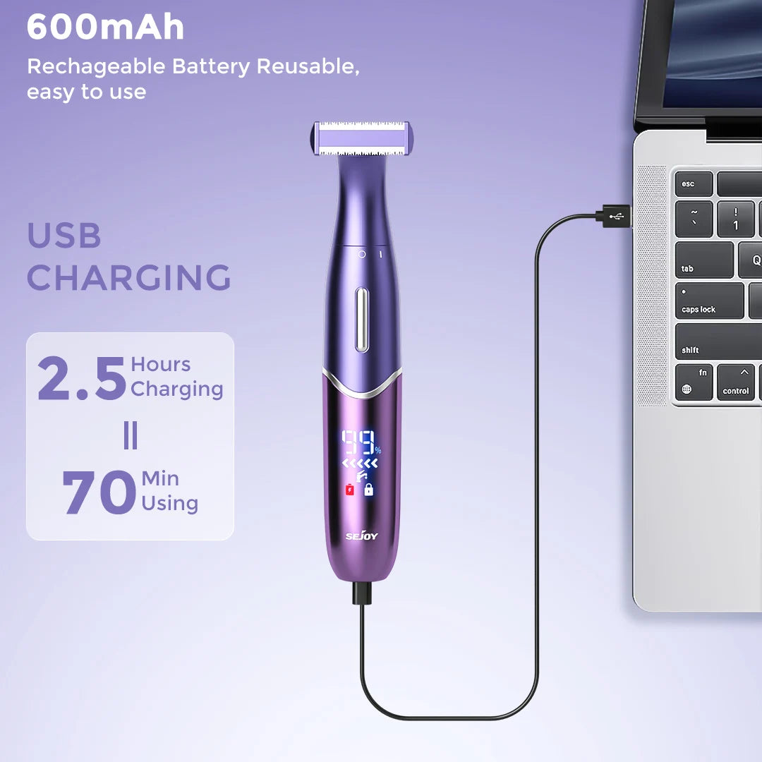 Sejoy 6-in-1 Electric Razor for Women's Pubic Hair,Painless Body Shaver,Facial Epilator,Hair Removal for Face,Bikini Trimmer