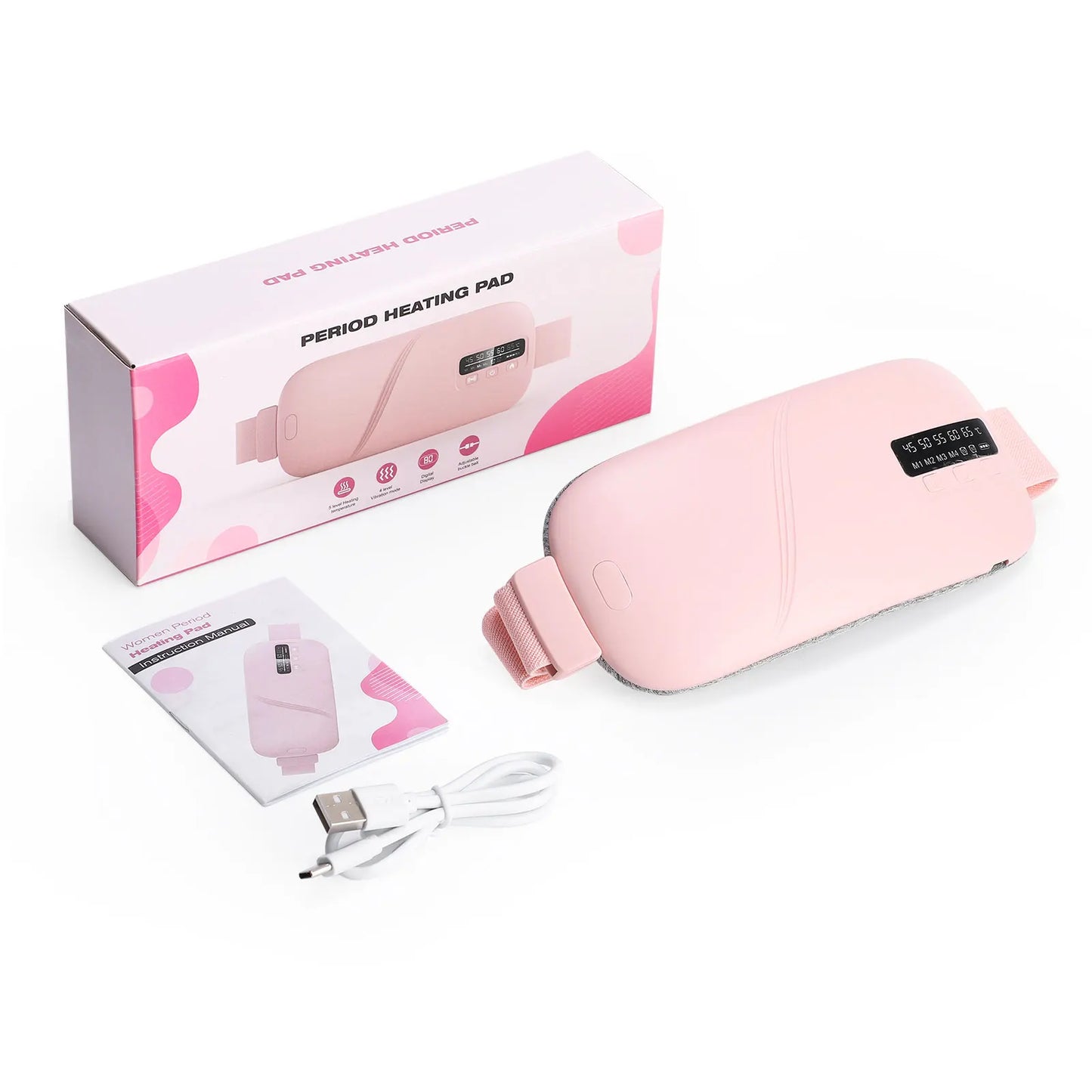 PASTSKY Electric Heating Massage Belt for Menstrual Cramps Relief