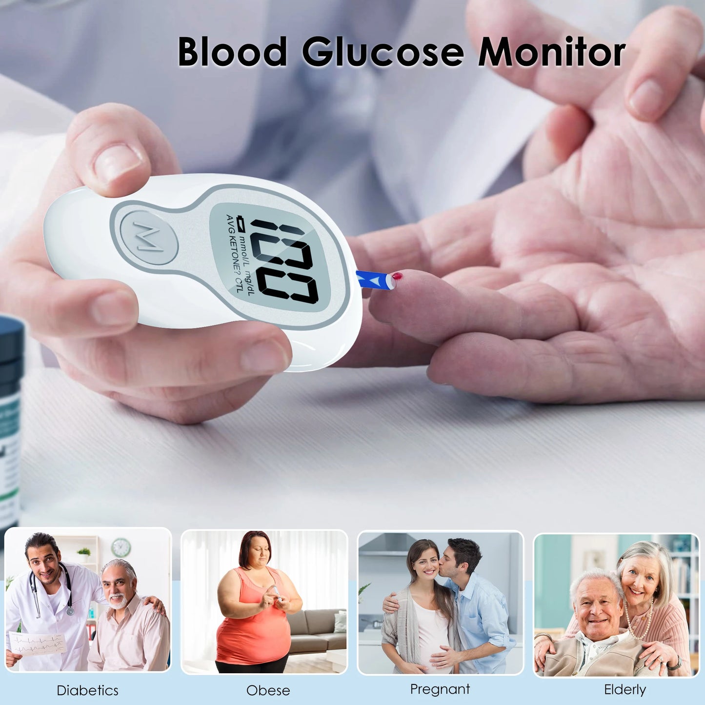 Linksun Glucose Meter Kit With Blood Sugar Test Strips
