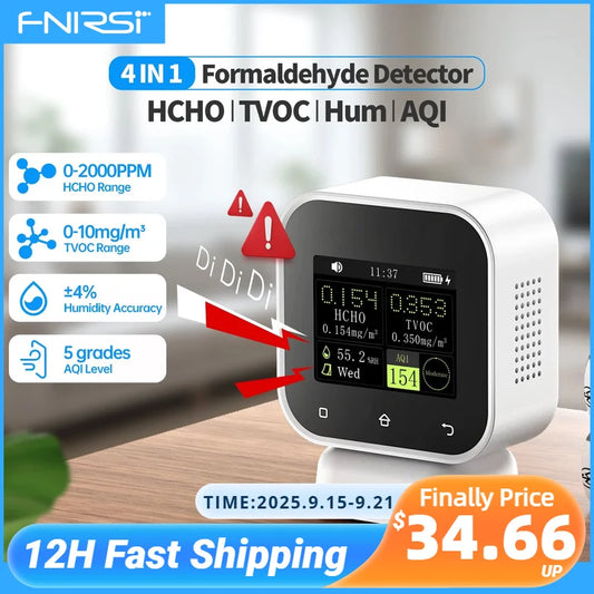 FNIRSI SFD-02 4 In 1 Indoor Air Quality Monitor Touchscreen