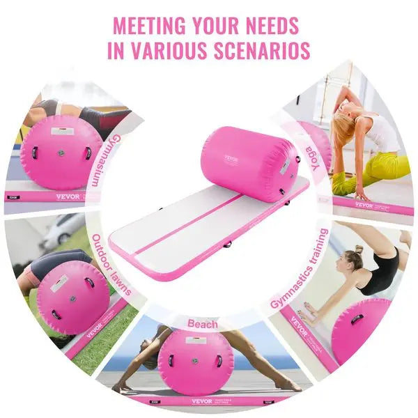 VEVOR Inflatable Gymnastics Air Mat Set With Pump And Roller