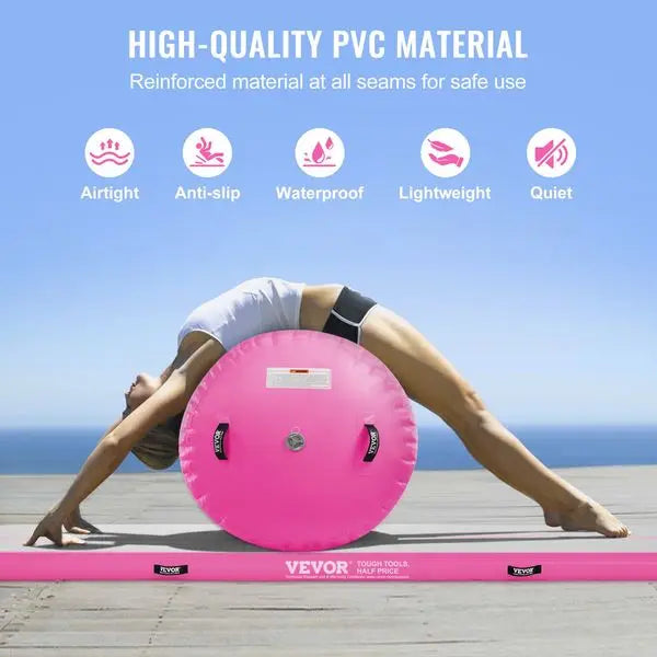 VEVOR Inflatable Gymnastics Air Mat Set With Pump And Roller