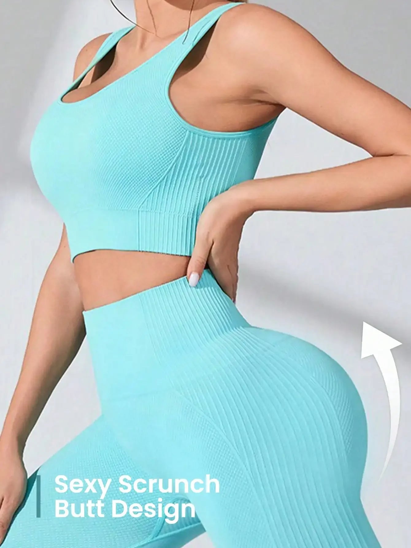 Seamless Yoga Set Womens Leggings And Cross Strap Bra