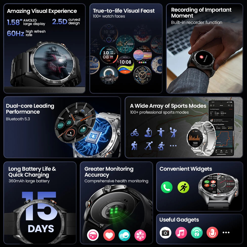 HAYLOU Solar 5 Voice Calling Smartwatch Health Tracking