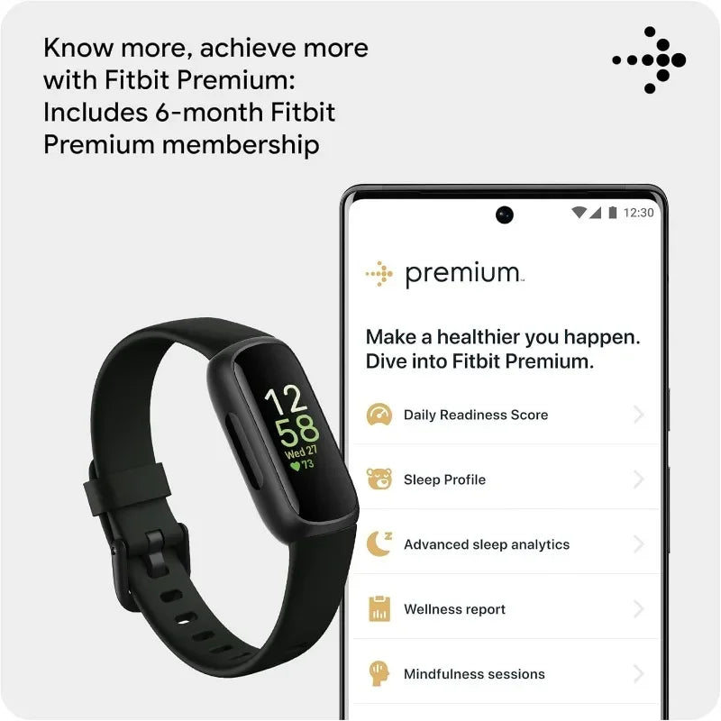 Popular Inspire 3 Health and Fitness Tracker with Stress Management Workout Intensity Sleep Tracking 24/7 Heart Rate Midnight Zen Black One Size S and L Bands Included