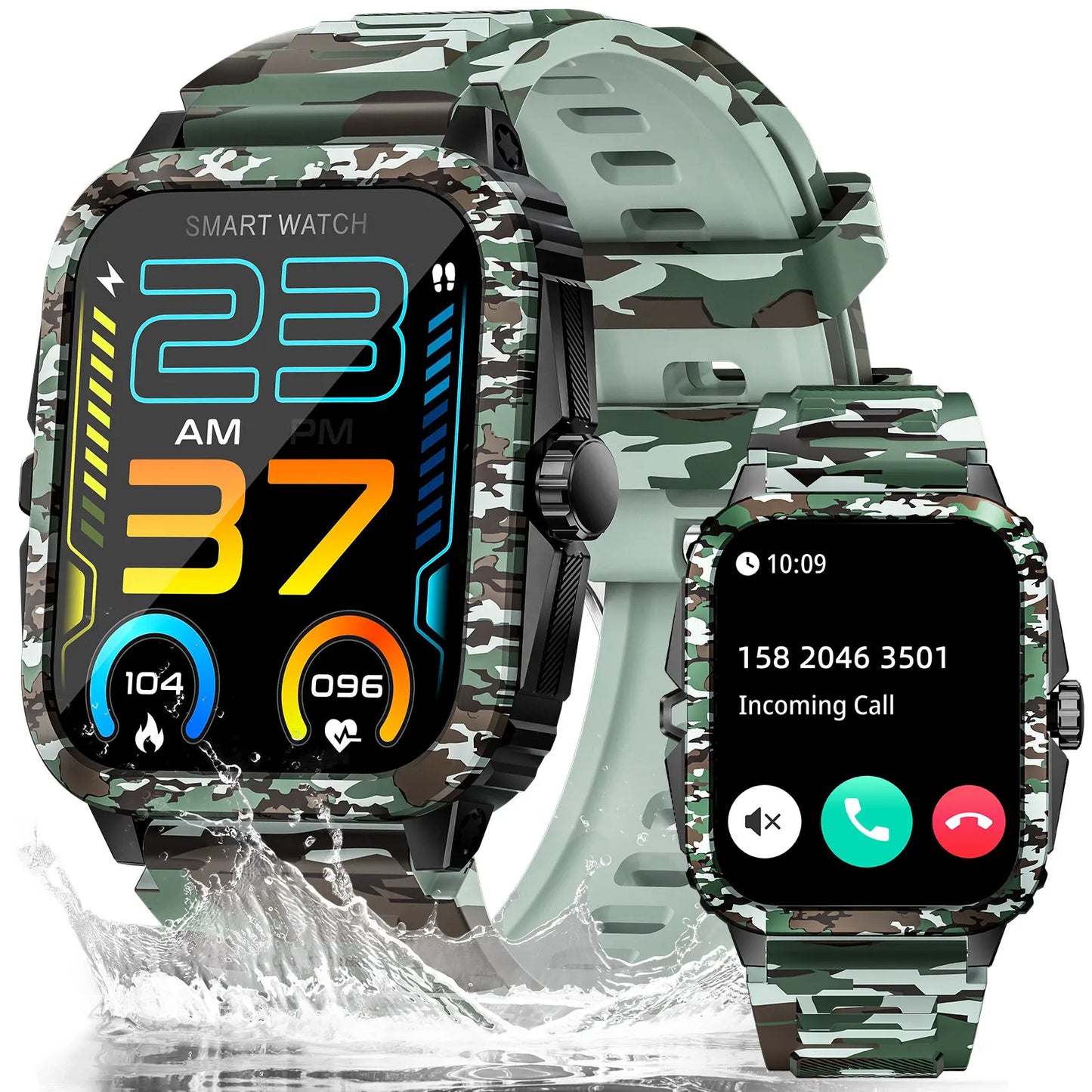 LaNikar Smartwatch 3ATM Waterproof Fitness Tracker Heart Rate Bluetooth Call