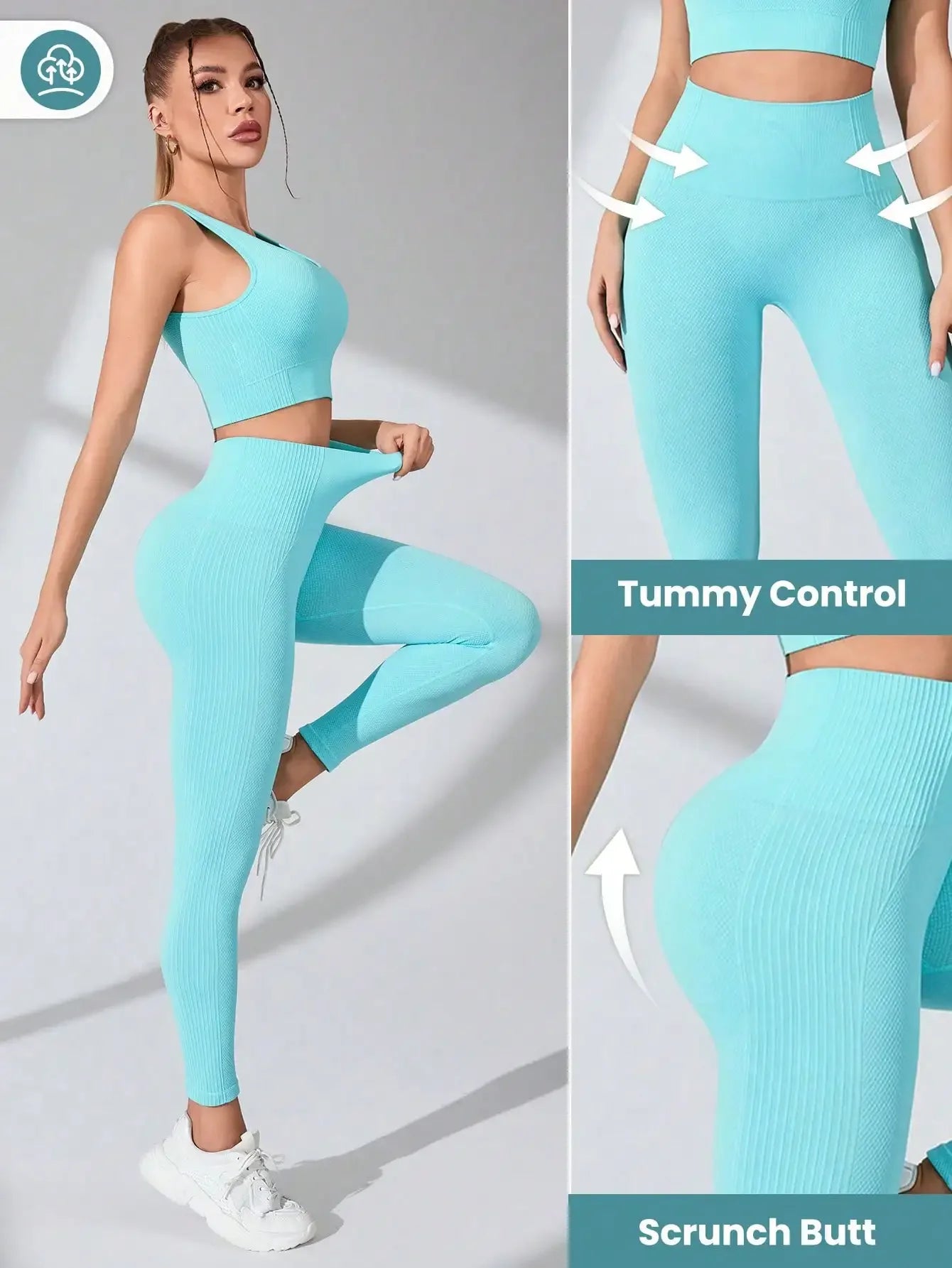 Seamless Yoga Set Womens Leggings And Cross Strap Bra