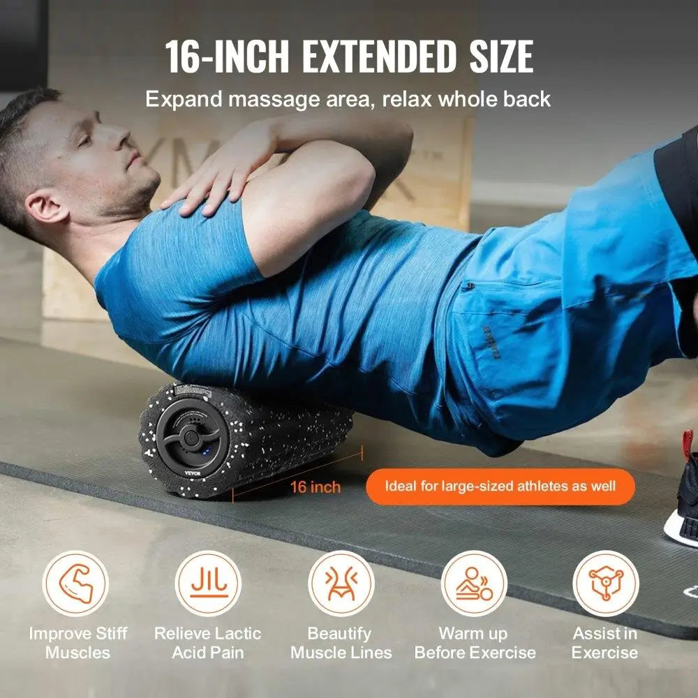 Vibrating Foam Roller 4 Levels Rechargeable Electric EPP Foam Massager for Fitness and Recovery