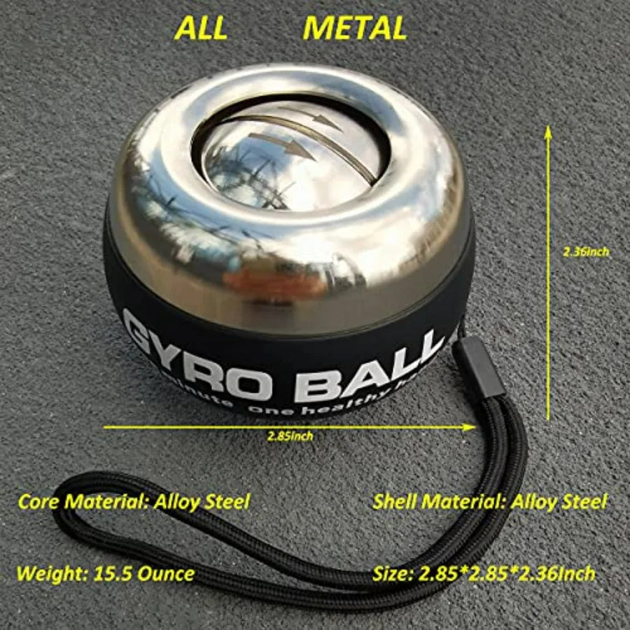 AllMetal Power Gyro Ball AutoStart Wrist Forearm Strengthener