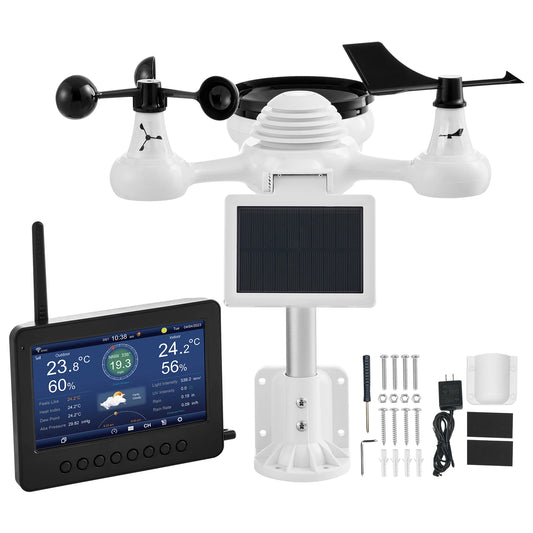 SucceBuy 7-in-1 Wireless Weather Station with WiFi and Solar Sensor