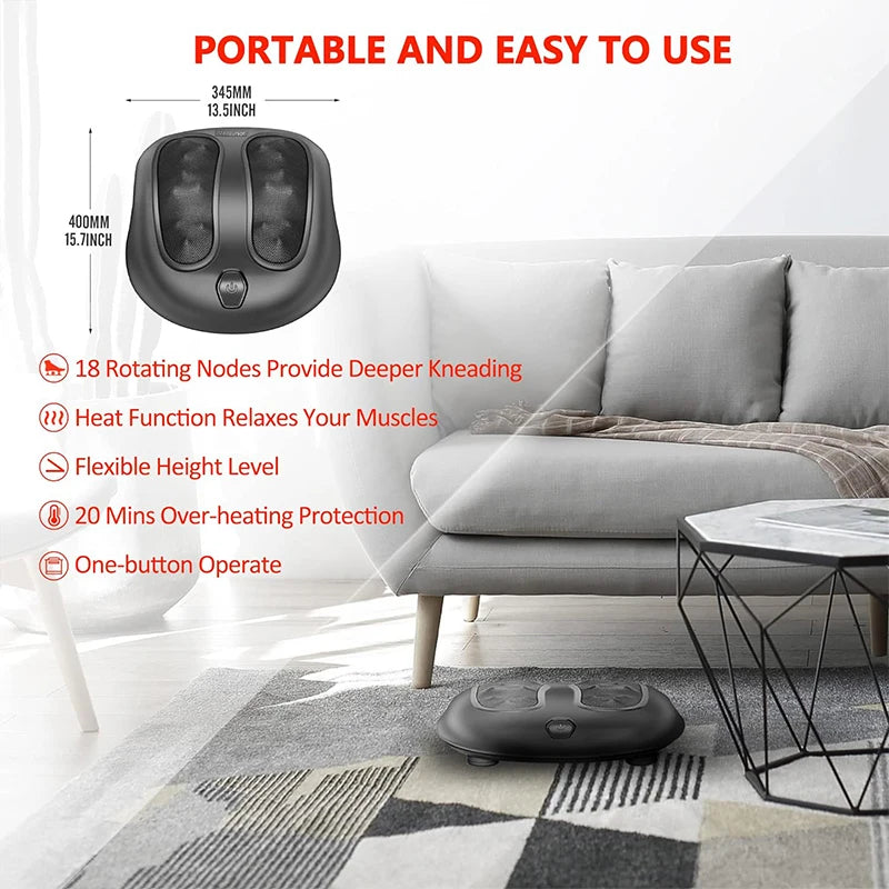 Nekteck Electric Foot Massager With Heat Compress Kneading Shiatsu