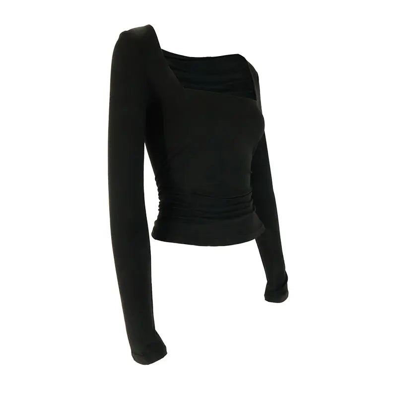 VYTBCN Autumn Women T Shirt Solid Elegant Long Sleeve Tee