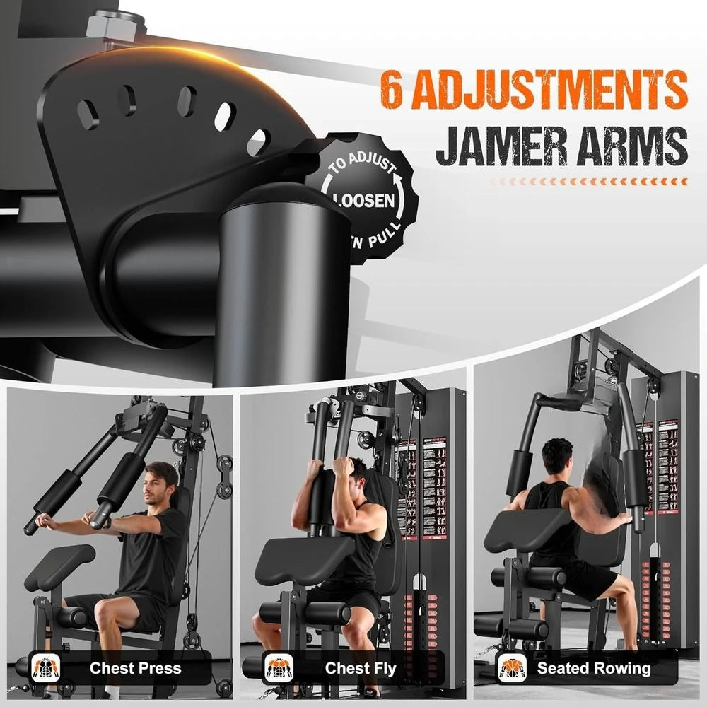 All-In-One Home Gym 140 Lb Weight Stack Pulley System