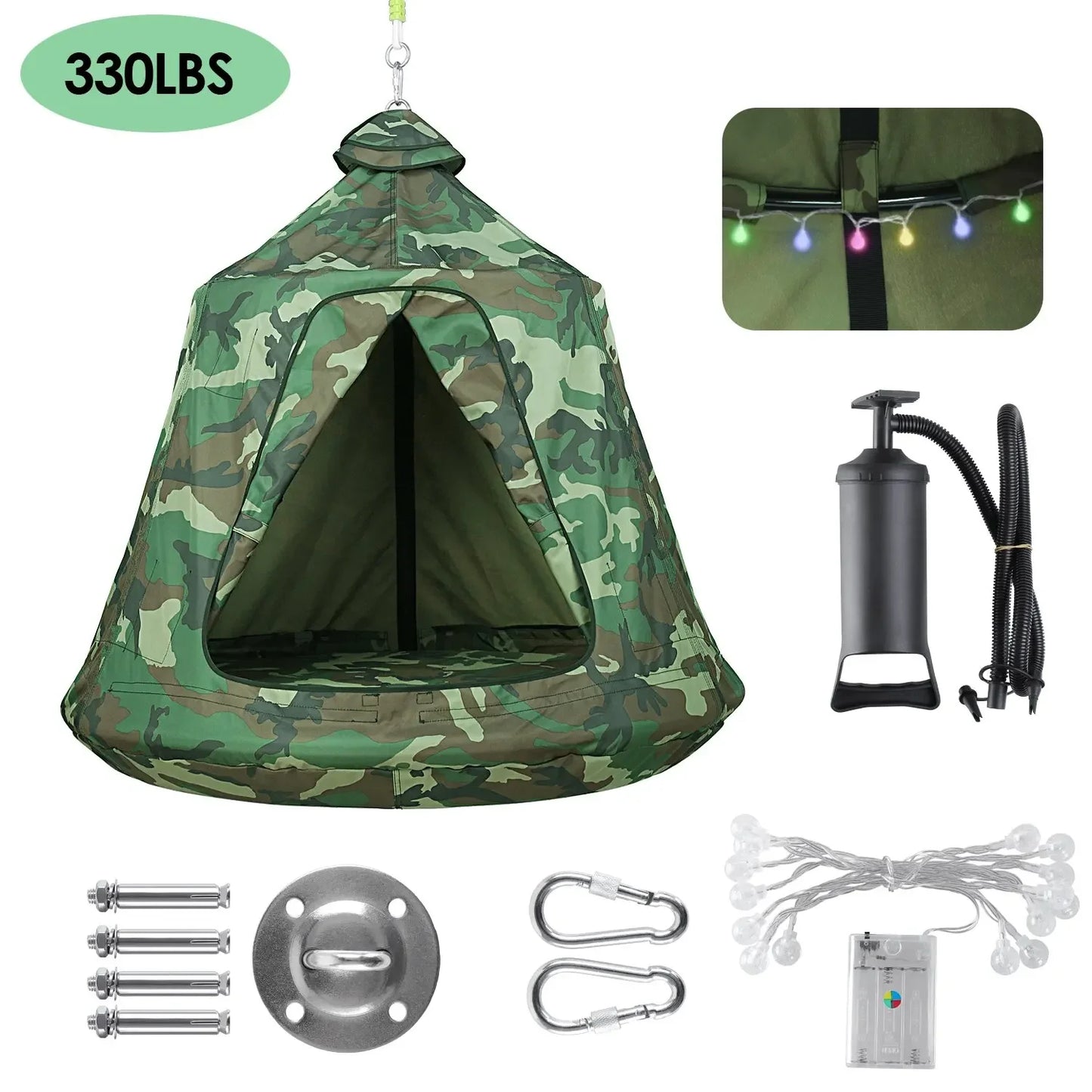 Hanging Tree Tent For Kids Indoor Outdoor Waterproof Light String