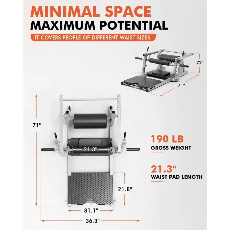 YTYINH Hip Thrust Machine 800LBS Plate Loaded Glute Bridge