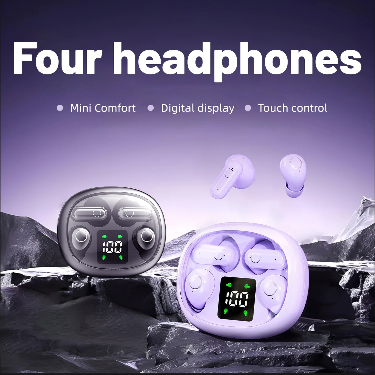 SHUKE Mini Sleep Earbuds Wireless Bluetooth Headphones Noise Cancellation