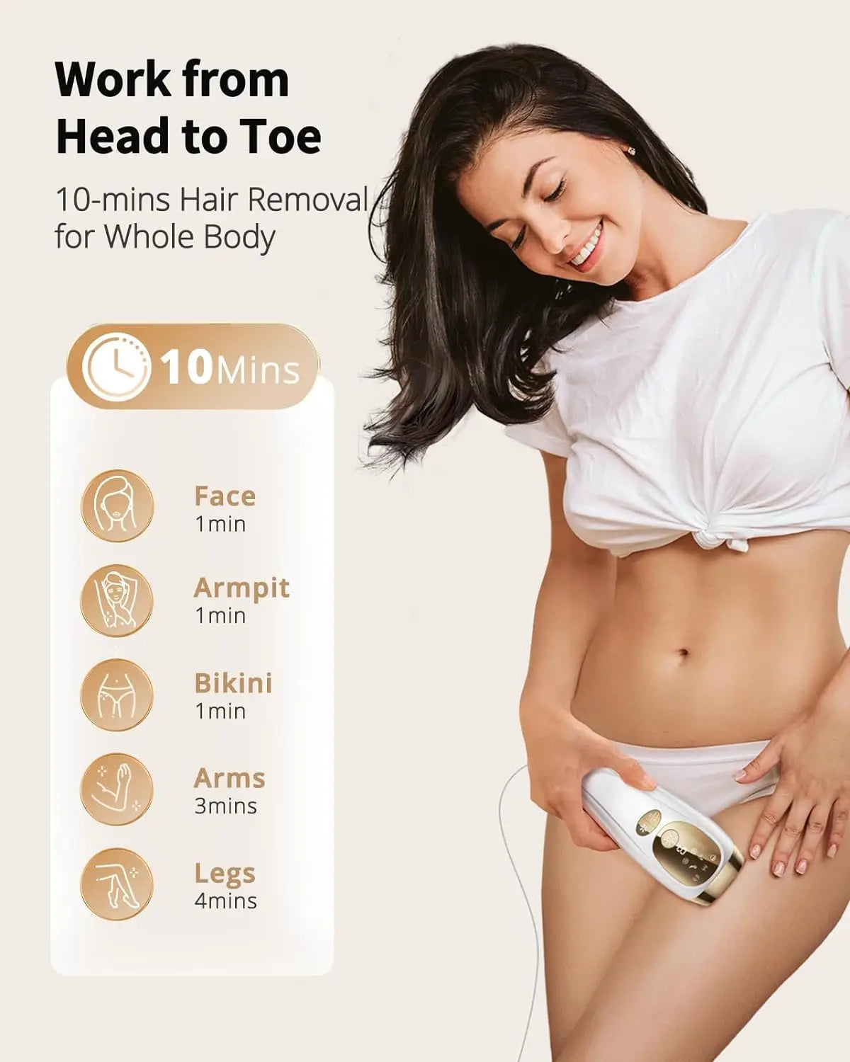 IPL Hair Removal Unlimited Flashes 9 Gears Laser Ice Cooling Painless Electric Depilator for Men and Women Body Bikinis Intimate