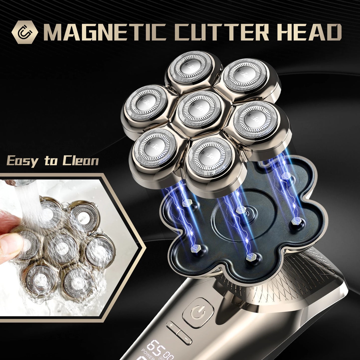 Sejoy Electric Head Shaver For Bald Men 7 Blades Floating