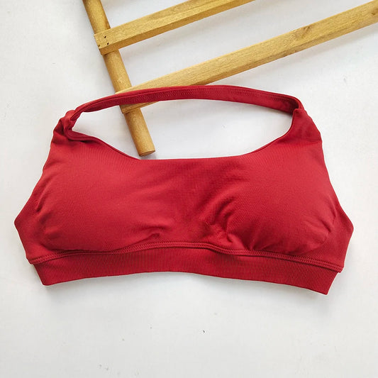 CN No Logo Sports Bra Neck Strap Seamless Open Back