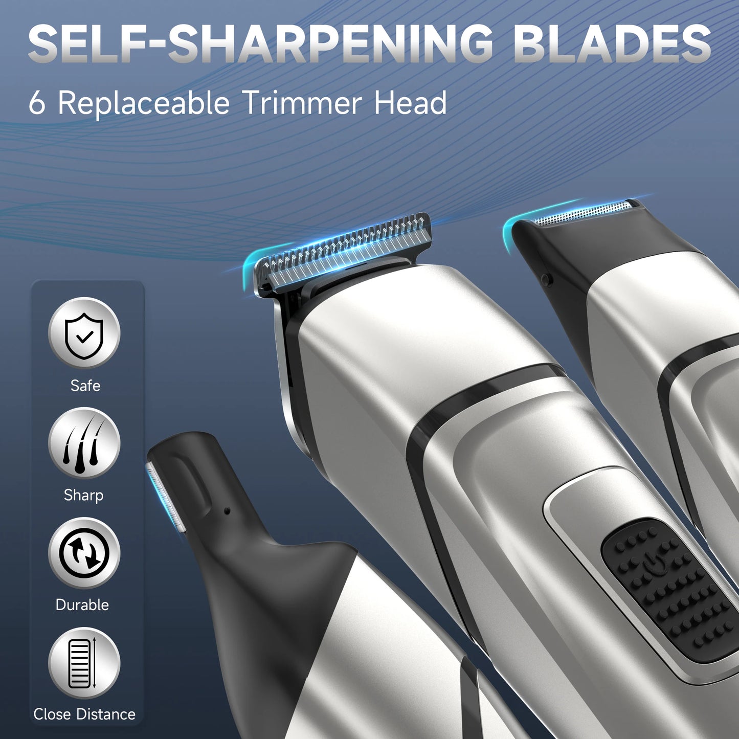 Sejoy Men's Grooming Kit Cordless Electric Beard Trimmer Hair Clippers USB Rechargeable Nose Trimmer