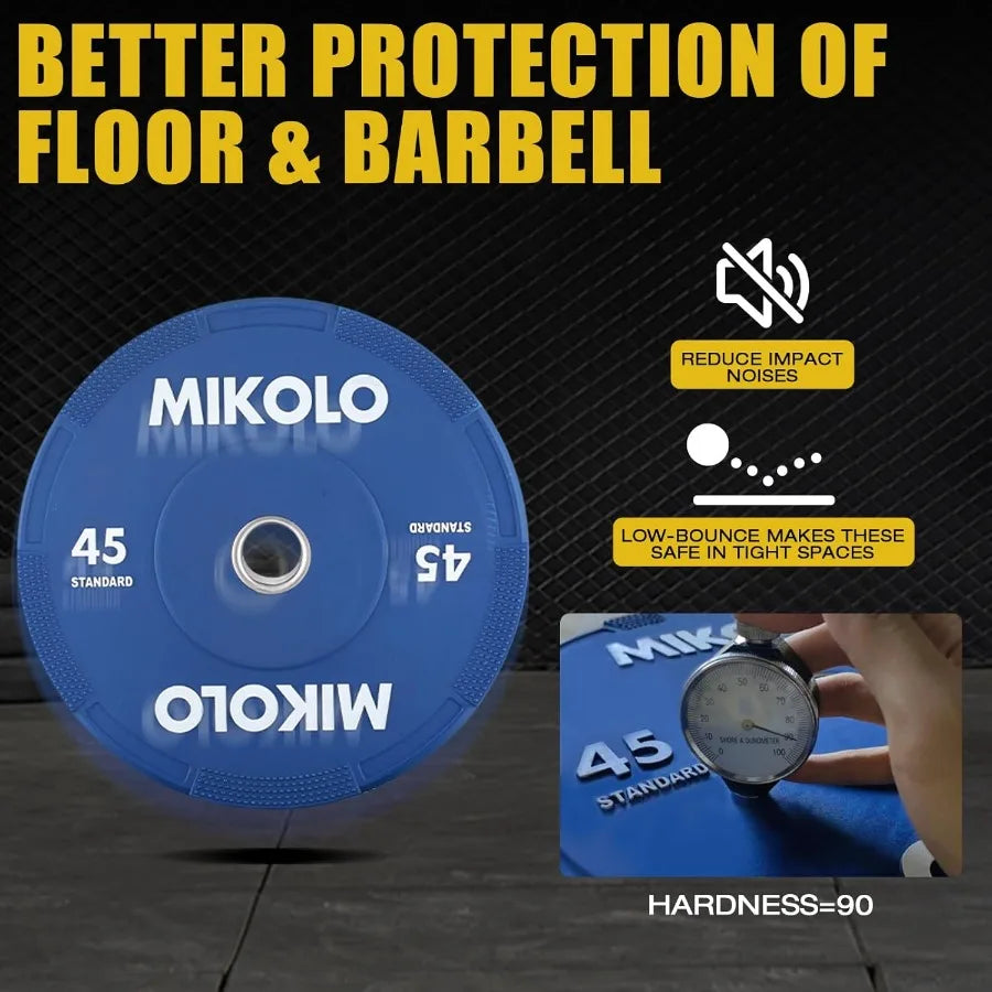 Rubber Bumper Plates For Gym And Home Fitness Training Durable Non Slip Surface