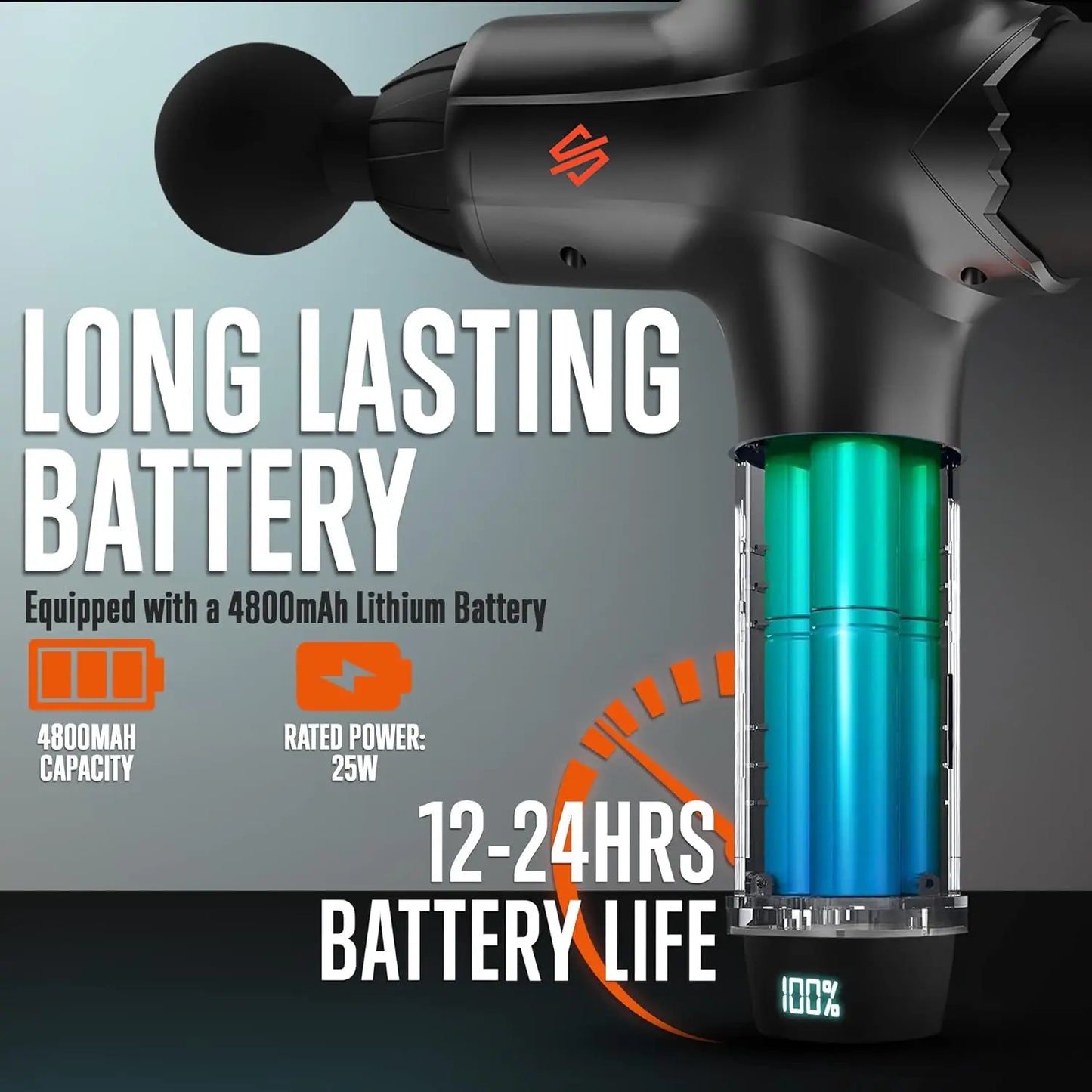 XMSJ Portable Electric Massage Gun 7 Speeds 8 Heads