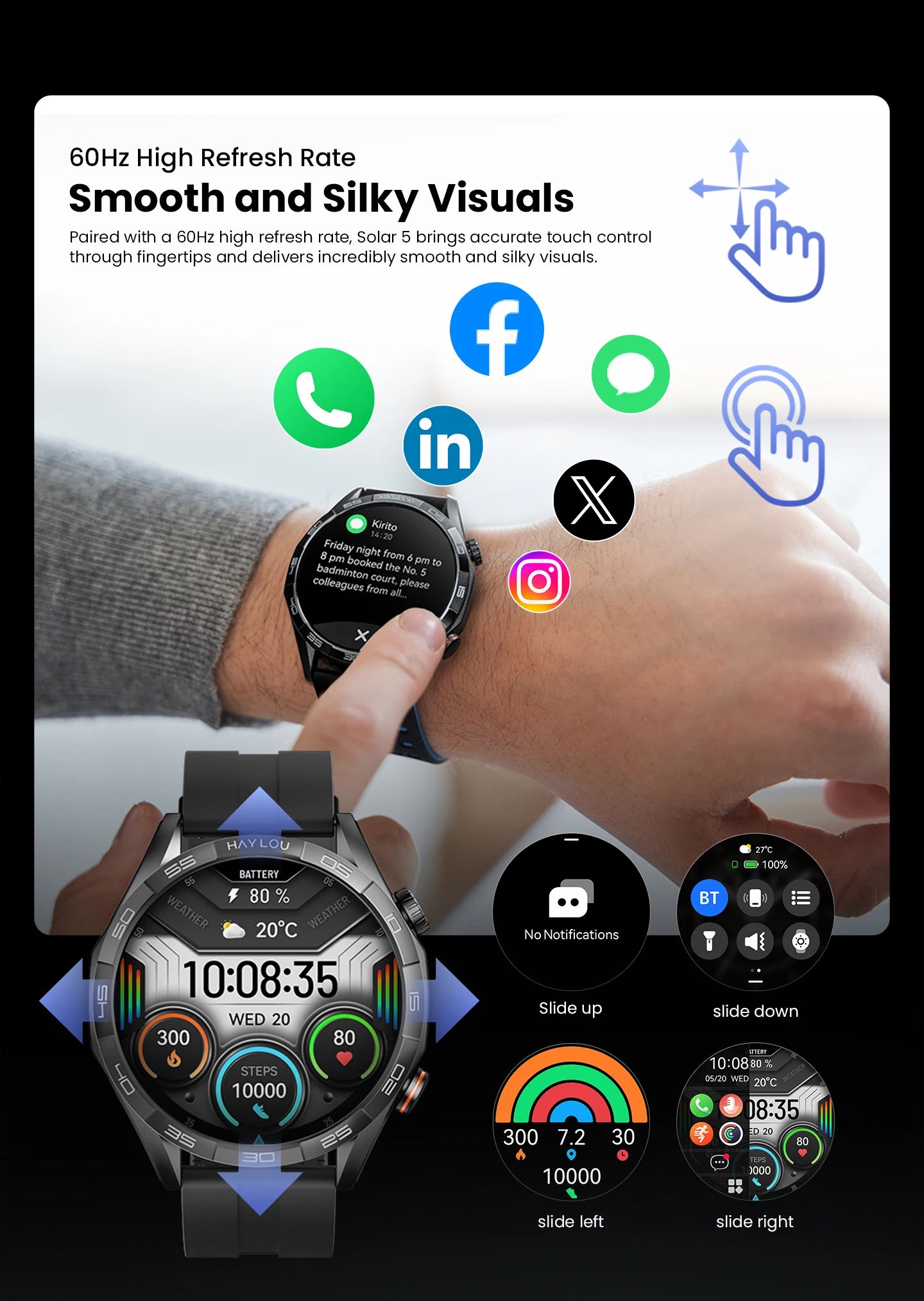 HAYLOU Solar 5 Voice Calling Smartwatch Health Tracking