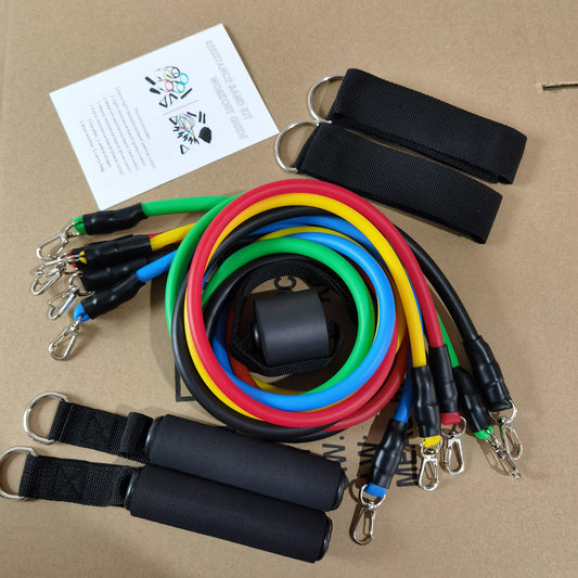 11 Pieces/Set Crossfit Latex Resistance Band Training Exercise Tube Yoga Rope Pull Elastic Rubber Expander Fitnes Equipment Belt