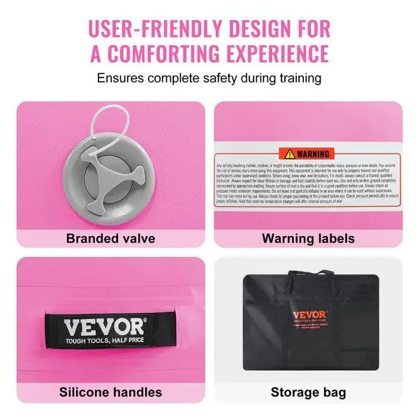 VEVOR Inflatable Gymnastics Air Mat Set With Pump And Roller